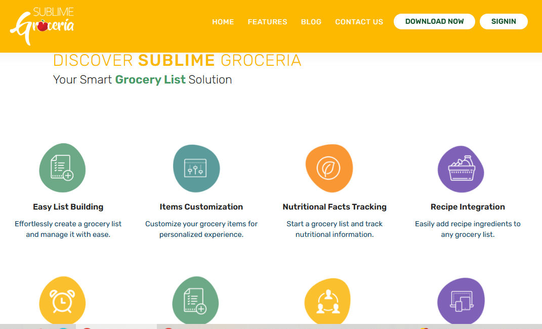 sublime groceria web app