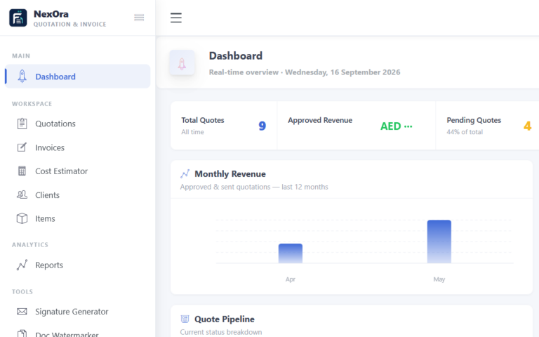 Faatura Cloud dashboard